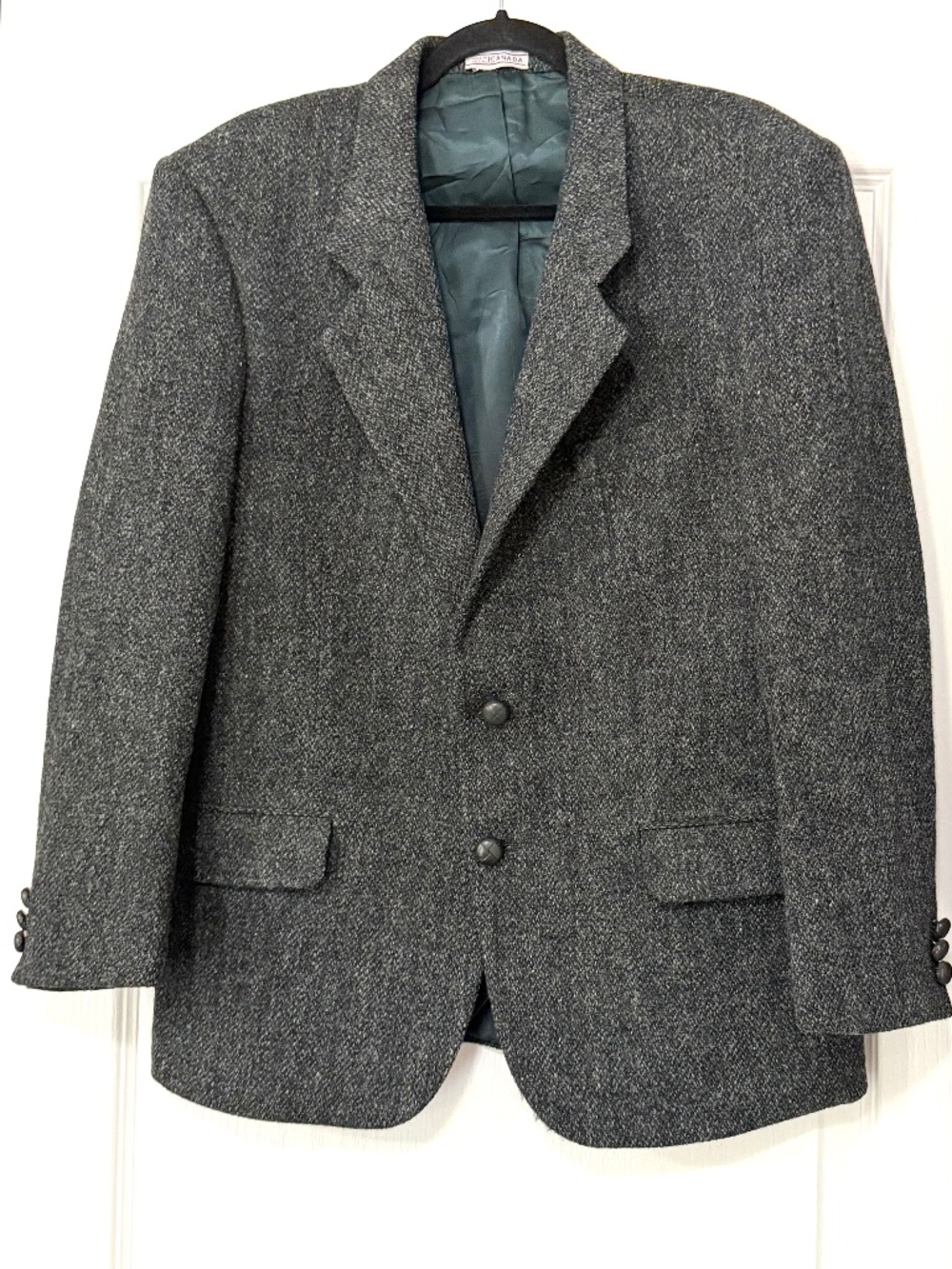 Vintage Harris Tweed Wool Blazer Sport Coat Herringbone Tip Top Tailors